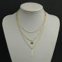 fxmimior Bohemian Dainty Gold Layered Choker Necklaces 3 Tier Sequins Pendant Long Chain Jewelry Choker Necklace for Women and Girls