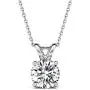 AllenCOCO White Gold Plated Sterling Silver Cubic Zirconia Round Cut Solitaire Pendant Necklace AllenCOCO White Gold Plated Sterling Silver Cubic Zirconia Round Cut Solitaire Pendant Necklace