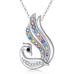 Phoenix Necklace for Women 925 Sterling Silver Peacock Pendant Necklace Nirvana of Phoenix Jewelry Gift for Birthday Anniversary