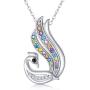 Phoenix Necklace for Women 925 Sterling Silver Peacock Pendant Necklace Nirvana of Phoenix Jewelry Gift for Birthday Anniversary