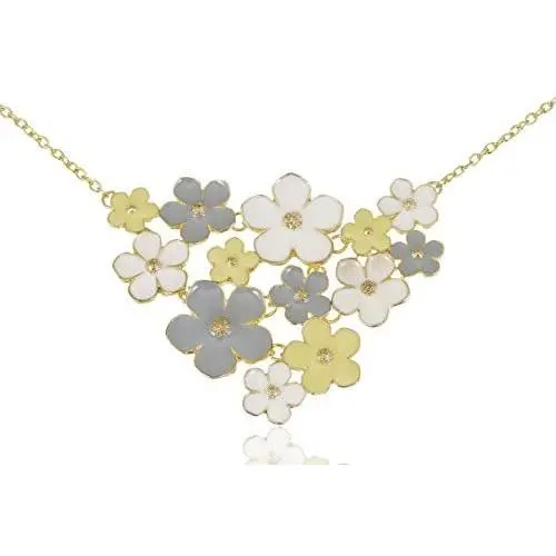 Alilang Golden Tone Enamel Flower and Butterfly Bib Statement Pendant Necklace Alilang Golden Tone Enamel Flower and Butterfly Bib Statement Pendant Necklace