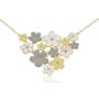 Alilang Golden Tone Enamel Flower and Butterfly Bib Statement Pendant Necklace