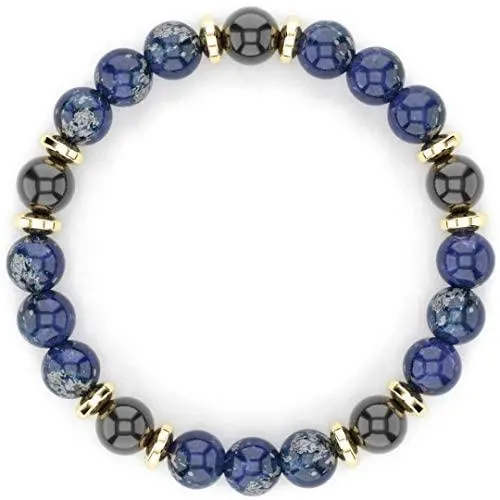 Lapis Lazuli Hematite Black Onyx Bracelet, Wealth Abundance Money Feng Shui Bracelet, Stress Relief and Anxiety Relief Bracelet, Grounding Bracelets for Men and Women