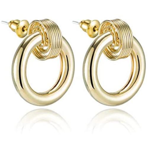 IBEEDOW Hoop Earrings Cubic Zirconia Dangle Earrings Drop Hypoallergenic Stud Earrings Sterling Silver Earrings