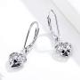 ECOLVANT 925 Sterling Silver Earrings Infinity Love Heart Drop Dangle Earrings White Gold Plated Cubic Zirconia Leverback Earrings for Women Girls Birthday Party Fashion Hypoallergenic Silver Earrings