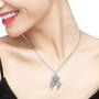 Dream Catcher Necklace for Women, Owl Sterling Silver Pendant with Feather and Cubic Zirconia, Oxidized Technology Special Effect - Lucky Amulet Jewelry Gift Ideas