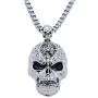 JczR.Y Vintage Skull Pendant Necklace Stainless Steel Gothic Skeleton Necklace for Men Women Punk Jewelry Gift