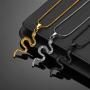 Snake Necklace Men 316L Stainless Steel Animal Snake Pendant Hip-hop 18K Gold/Black Gun Plated Punk Gothic Jewelry SP0014