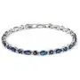 Shop LC Delivering Joy Silvertone Marquise Blue Cubic Zirconia CZ Line Tennis Bracelet Women Jewelry for Gifts Fashion 8'' Cttw 7