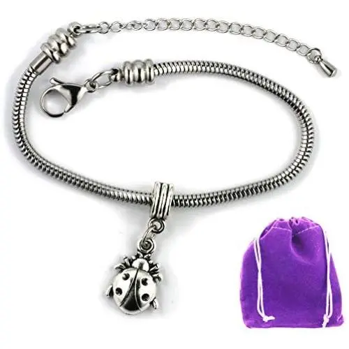 Lady Bug Bracelet for Women | Hypoallergenic Stainless Steel Snake Chain Charm Bracelet Lady Bug Bracelets and Ladybug Accessories or Ladybug Jewelry for Women and Men as Ladybug Bracelets for Women Lady Bug Bracelet for Women | Hypoallergenic Stainless Steel Snake Chain Charm Bracelet Lady Bug Bracelets and Ladybug Accessories or Ladybug Jewelry for Women and Men as Ladybug Bracelets for Women