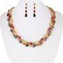 EVER FAITH Full Zircon Party Layer Tear Drop Necklace Earrings Set