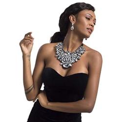 Holylove Statement Choker Necklace Earrings for Women, Costume Chunky Jewelry 1 Set