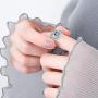 CUOKA MIRACLE Moon Ring, S925 Sterling Silver Crescent Moon Ring Open Ring Adjustable Ring Gift for Women