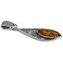 Sterling Silver Amber Filigree Earrings and Pendant Set 18''