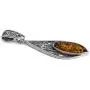 Sterling Silver Amber Filigree Earrings and Pendant Set 18''