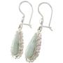 NOVICA Jade and .925 Sterling Silver Flower Dangle Earrings, Blossoming Green Dew