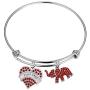 SEIRAA Delta Sigma Theta Sorority Jewelry DST Expandable Charm Bracelet with Rhinestone Red Elephant Finer 1913 Delta Gift