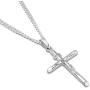 XP Jewelry Mens Sterling Silver Crucifix Pendant Curb Link Chain Necklace Italian Made - Choose Width & Length