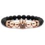 Muyasea 8mm Beads Crown King Charm Bracelet for Men&Women Natural Semi-Precious Stones Collection Reiki Friendship Gift Bracelets