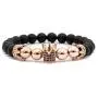 Muyasea 8mm Beads Crown King Charm Bracelet for Men&Women Natural Semi-Precious Stones Collection Reiki Friendship Gift Bracelets