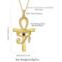 Aurora Tears Eye of Horus Egypt Ankh Necklace Mens 925 Sterling Silver Women Anka Cross Ancient Egyptian Pendant Symbol of Protection Religious Jewelry DP0293