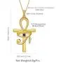 Aurora Tears Eye of Horus Egypt Ankh Necklace Mens 925 Sterling Silver Women Anka Cross Ancient Egyptian Pendant Symbol of Protection Religious Jewelry DP0293