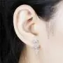 DovEggs Sterling Silver 3CTW 5mm G-H-I Color Clear Moissanite Three Stone Drop Earring Push Back for Women DovEggs Sterling Silver 3CTW 5mm G-H-I Color Clear Moissanite Three Stone Drop Earring Push Back for Women