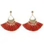 Bohemian Multi Tassel Statement Drop Earrings - Silky Thread Strand Fan Fringe Chandelier, Simple Metallic, Geometric Acetate Dangles Bohemian Multi Tassel Statement Drop Earrings - Silky Thread Strand Fan Fringe Chandelier, Simple Metallic, Geometric Acetate Dangles