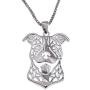 Pit Bull Dog Sterling Silver Necklace Dangle Earrings Set by Ginger Lyne Ears Down Puppy Dog Pet Pendant Box Chain Doggie Animal Paw Print Heart Jewelry for Pit Mom Women Girls Teens