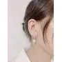 SELOVO Dangle Earrings Bride Cubic Zirconia Simulated Pearl Drop Chandeliar Earrings SELOVO Dangle Earrings Bride Cubic Zirconia Simulated Pearl Drop Chandeliar Earrings