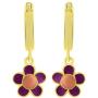 AFFY Jewelry Multi Enamel Flower Drop Earrings in 925 Sterling Silver