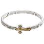 PammyJ Cross Jewelry for Women - Two-Tone Fruit of The Spirit with Cross Stretch Bracelet