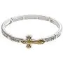 PammyJ Cross Jewelry for Women - Two-Tone Fruit of The Spirit with Cross Stretch Bracelet PammyJ Cross Jewelry for Women - Two-Tone Fruit of The Spirit with Cross Stretch Bracelet