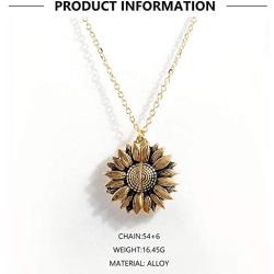 Sloong You Are My Sunshine Engraved Necklace Inspirational Sunflower Locket Necklace Jewelry for Women girlfriend