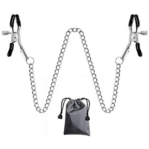 Elegital Necklace Women Body Chain with Adjustable Clamp and Clip, Party Entertainment Chain Decoration for Clothing Accessory with Storage Bag