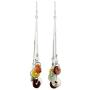 NOVICA .925 Sterling Silver Jade and Rainbow Moonstone Waterfall Earrings, Between Nations