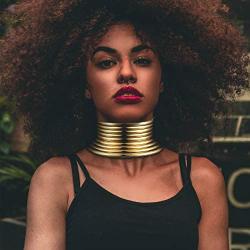 African Choker Punk Necklace Gothic African Collar Chunky African Necklace Gold Tone Necklaces for Women Men Christmas Birthday Gift