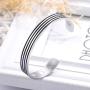 LUSSO Stainless Steel Magnetic Therapy Energy Cuff Bangle Engraving Geometric Pattern Health Care Amulet Bracelets for Women Men