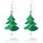 RareLove Green Christmas Tree with Star Red Rhinestone Pierced Dangle Earrings CZ Crystal Silver Plated Alloy Holiday For Women Girls RareLove Green Christmas Tree with Star Red Rhinestone Pierced Dangle Earrings CZ Crystal Silver Plated Alloy Holiday For Women Girls
