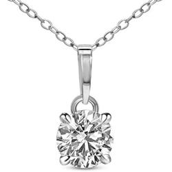 Natural Diamond Pendant 1/20 to 3/4 Carat Diamond Pendant Necklace 14K Gold Diamond Pendant Necklace For Women (Diamond jewelry For Women)