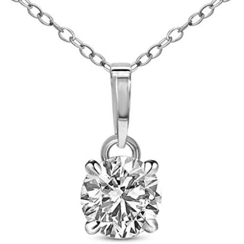 Natural Diamond Pendant 1/20 to 3/4 Carat Diamond Pendant Necklace 14K Gold Diamond Pendant Necklace For Women (Diamond jewelry For Women)