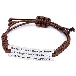 O.RIYA You are Braver Than You Believe Charming Little Inspirational Bracelet