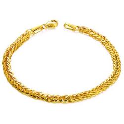 SISGEM Solid 18k Gold Celtic Chain Bracelet, Fine Gold Jewelry Gifts for Women, Birthday Present for Her, 4 mm