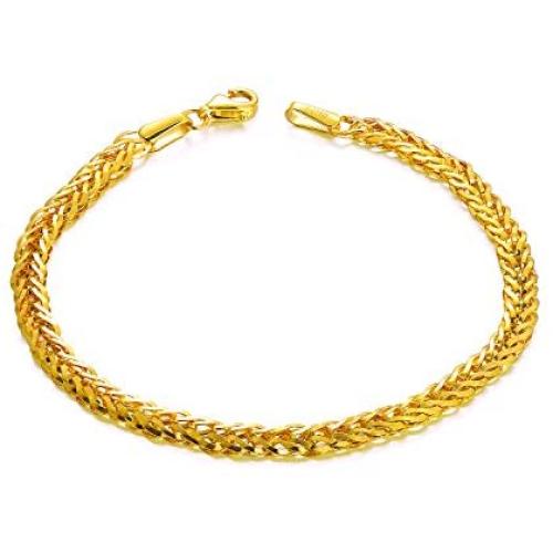 SISGEM Solid 18k Gold Celtic Chain Bracelet, Fine Gold Jewelry Gifts for Women, Birthday Present for Her, 4 mm