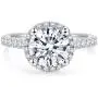 HAFEEZ CENTER 14K Solid White Gold 2ct Round Brilliant Cut DEF Color Moissanite Engagement Ring