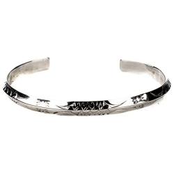 Tskies Sterling Silver Navajo Stacker Bracelet for Women Hand Stamped Finish Luxury Southwest