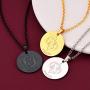 FaithHeart Customizable Astrology 12 Constellation Horoscope Necklace, Stainless Steel/18K Gold Plated Zodiac Star Sign Dog Tag/Coin Pendant Men Lucky Layered Charms for Women