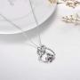 AOBOCO I Love You Forever Cute Animal Heart Pendant Necklace with Austrian Crystal, Valentines Anniversary Birthday Jewelry Gift for Women