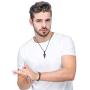 Jstyle Stainless Steel Pendant Necklace for Mens Boys Cool Spearpoint Arrowhead Pendant Chain Necklace Set Black & Silver Tone