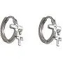 Double Cross Small Hoop Earrings for Women Girls Men Sterling Silver Cubic Zirconia Tiny Cross Dangle Helix Stud Huggie Hoops Fashion Hypoallergenic Jewelry Birthday Christmas Prayer Gift